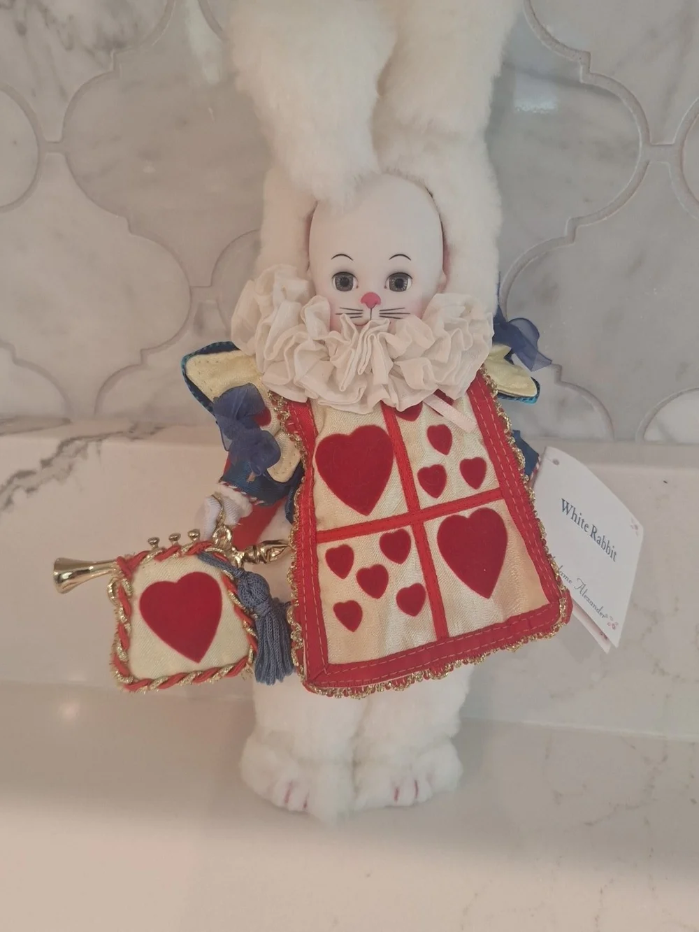 Madame Alexander White Rabbit Doll in White, Red, Blue, Gold
